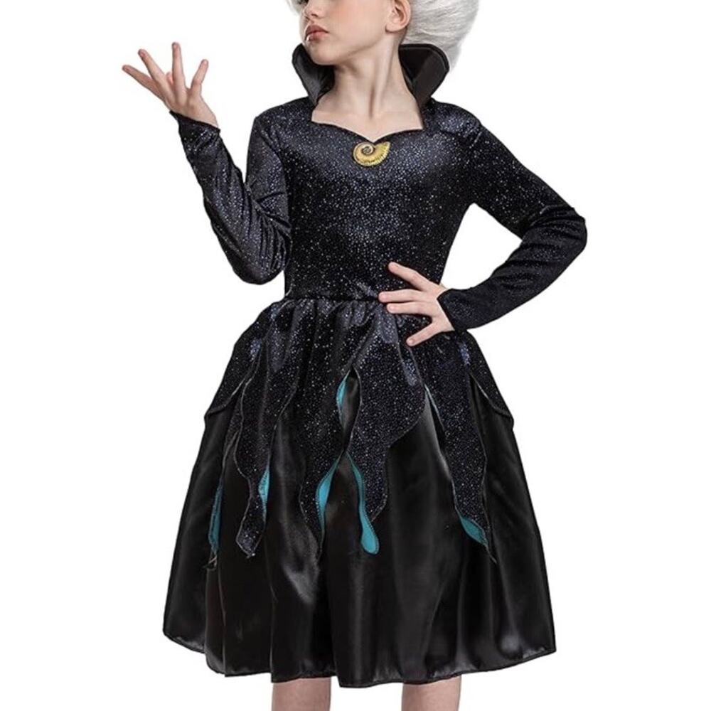 Disney Little Mermaid Ursula Costume Girls S 6 6X Halloween Sea Witch Dress